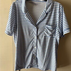 NWOT GapBody Blue and White Striped Pajama Set sz M